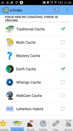Filter - cache types